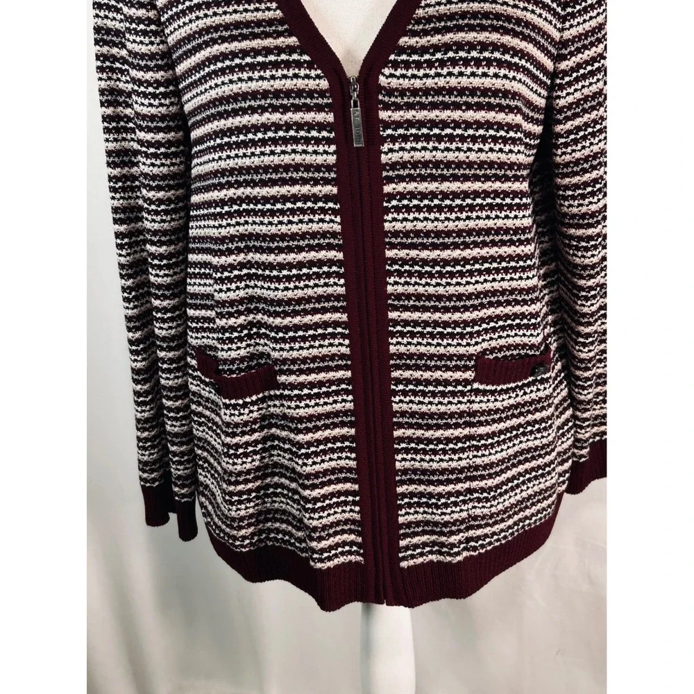 St John Sport‎ Womens Medium Regatta Tweed Knit Cardigan